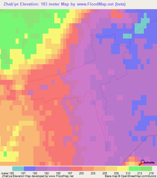 Zhab'ye,Russia Elevation Map