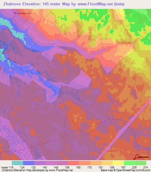 Zhabrovo,Russia Elevation Map