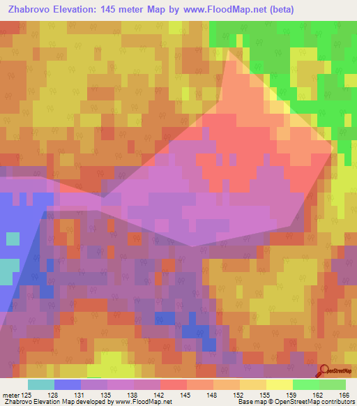 Zhabrovo,Russia Elevation Map