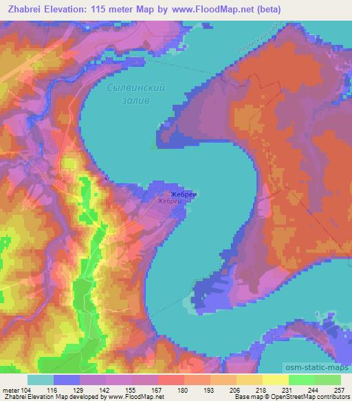 Zhabrei,Russia Elevation Map