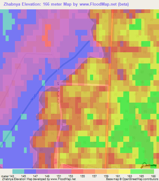 Zhabnya,Russia Elevation Map