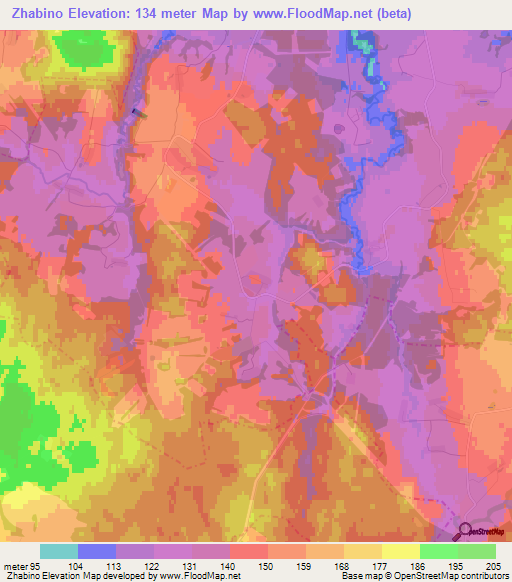 Zhabino,Russia Elevation Map