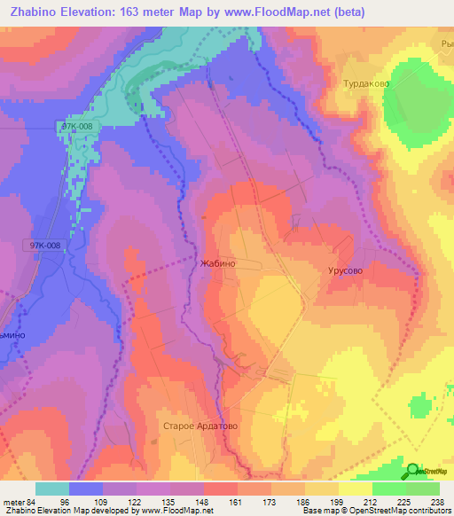 Zhabino,Russia Elevation Map