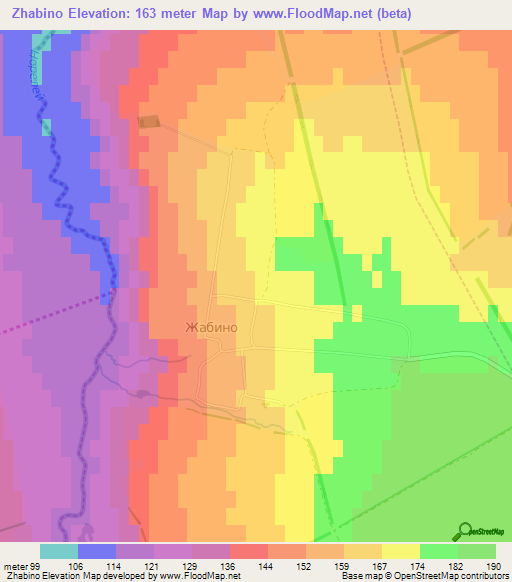 Zhabino,Russia Elevation Map