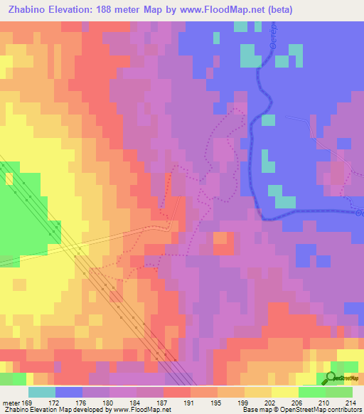 Zhabino,Russia Elevation Map