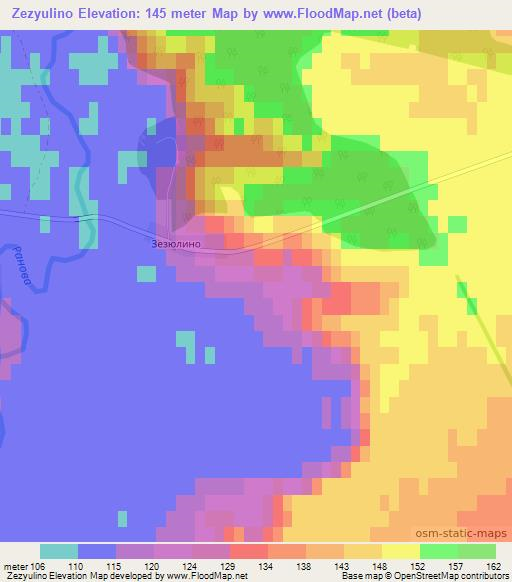 Zezyulino,Russia Elevation Map