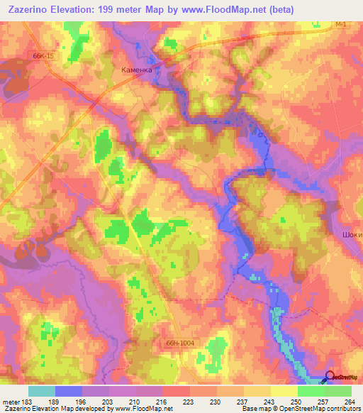 Zazerino,Russia Elevation Map