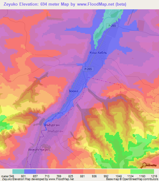 Zeyuko,Russia Elevation Map