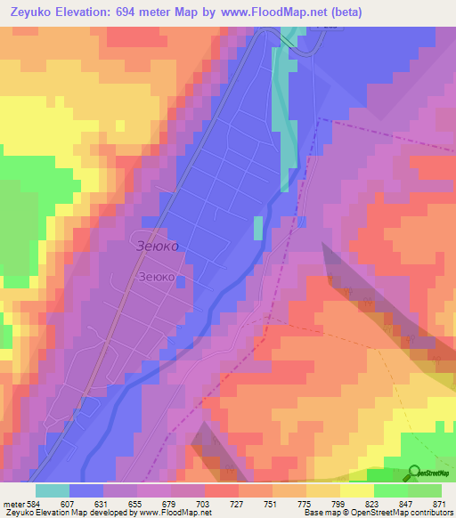 Zeyuko,Russia Elevation Map