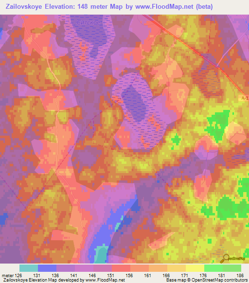 Zailovskoye,Russia Elevation Map