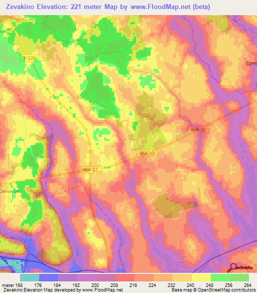 Zevakino,Russia Elevation Map