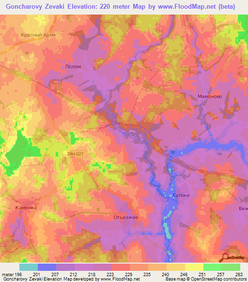 Goncharovy Zevaki,Russia Elevation Map