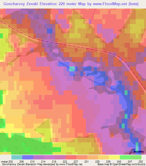 Goncharovy Zevaki,Russia Elevation Map