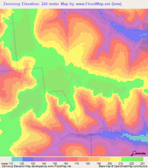 Zernovoy,Russia Elevation Map