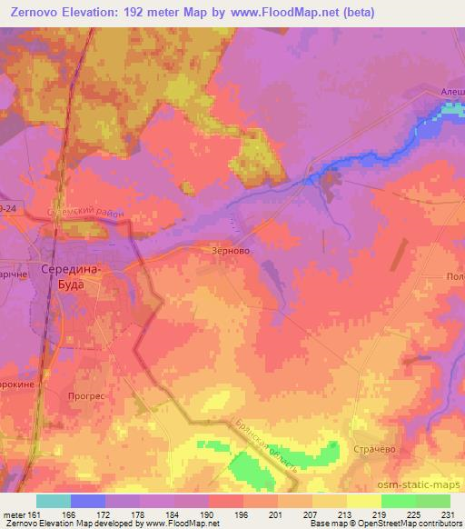 Zernovo,Russia Elevation Map