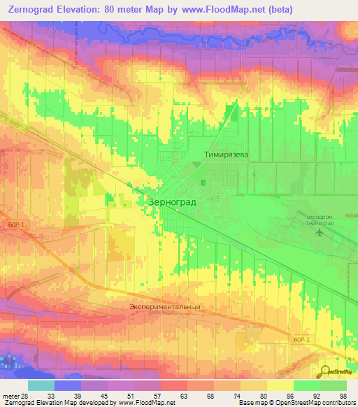 Zernograd,Russia Elevation Map