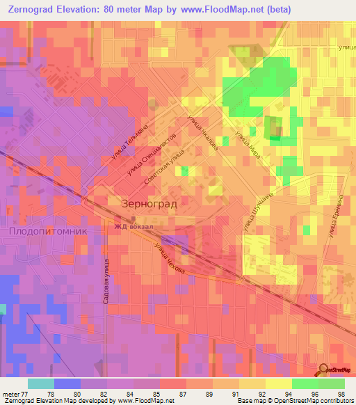 Zernograd,Russia Elevation Map