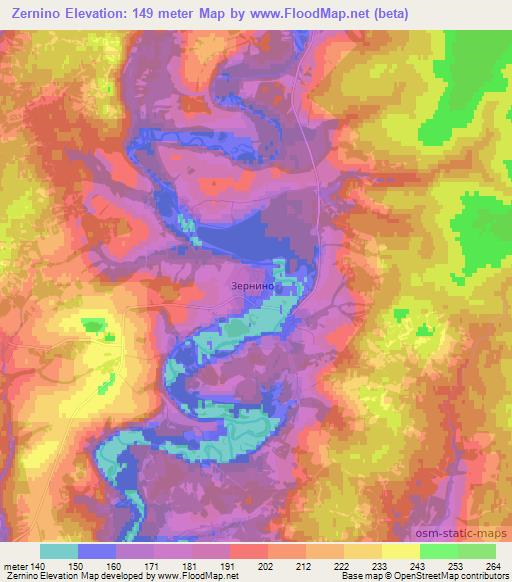 Zernino,Russia Elevation Map