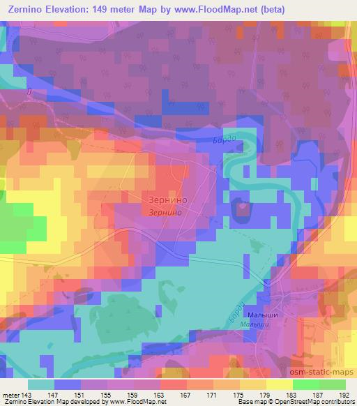 Zernino,Russia Elevation Map