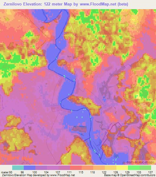 Zernilovo,Russia Elevation Map