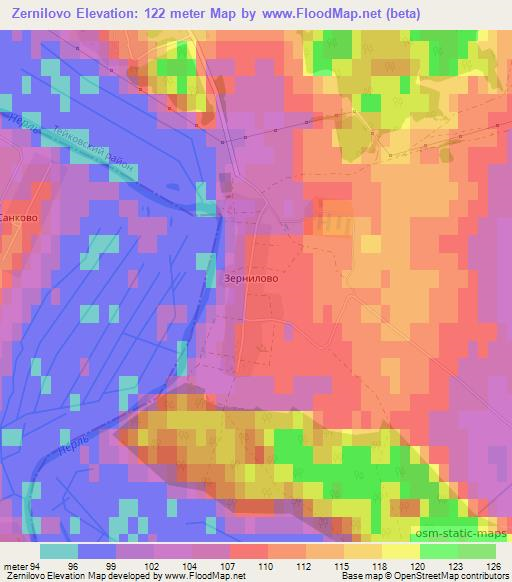 Zernilovo,Russia Elevation Map