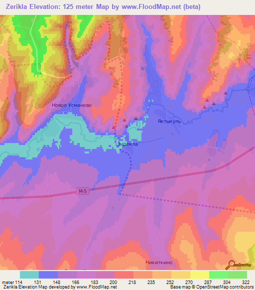 Zerikla,Russia Elevation Map