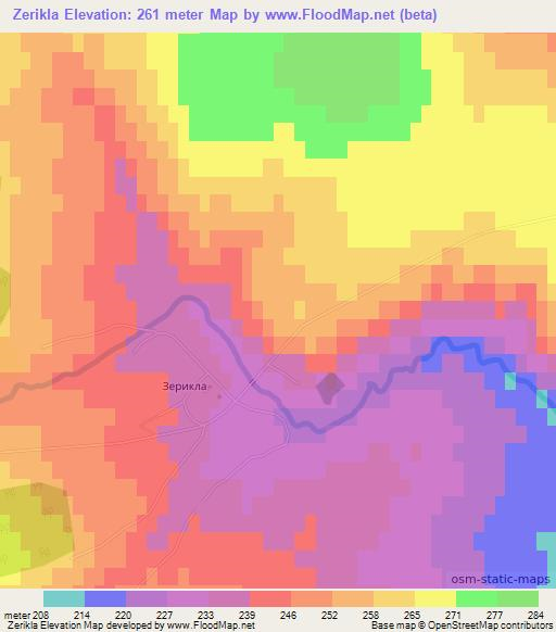 Zerikla,Russia Elevation Map