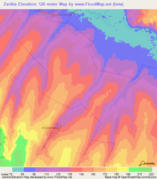 Zerikla,Russia Elevation Map