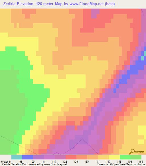 Zerikla,Russia Elevation Map