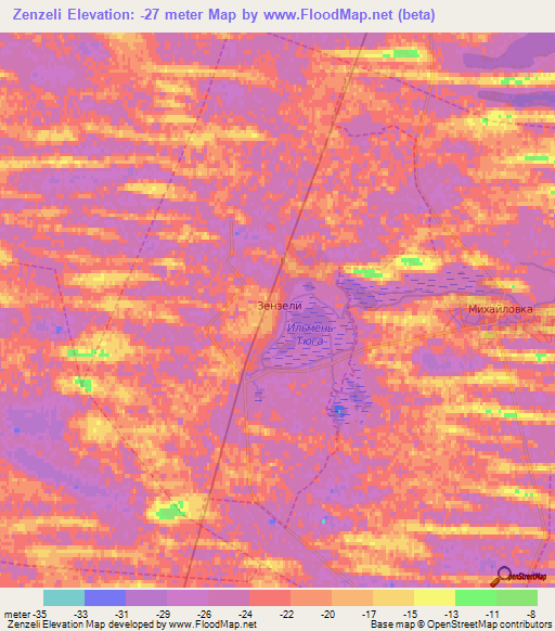 Zenzeli,Russia Elevation Map