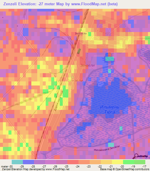 Zenzeli,Russia Elevation Map