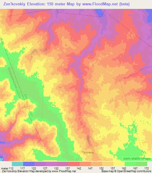 Zen'kovskiy,Russia Elevation Map