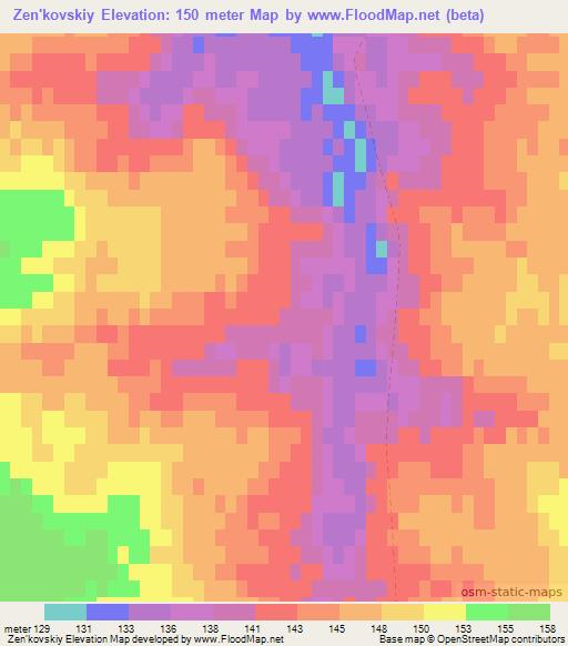 Zen'kovskiy,Russia Elevation Map