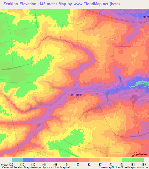 Zenkino,Russia Elevation Map