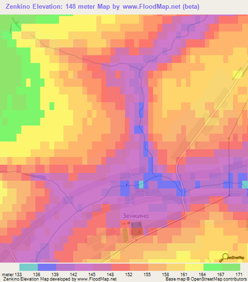 Zenkino,Russia Elevation Map