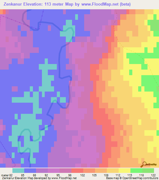 Zenkanur,Russia Elevation Map