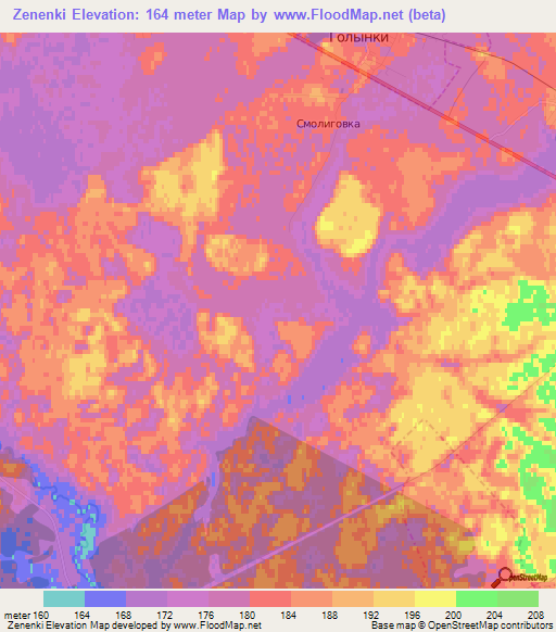 Zenenki,Russia Elevation Map