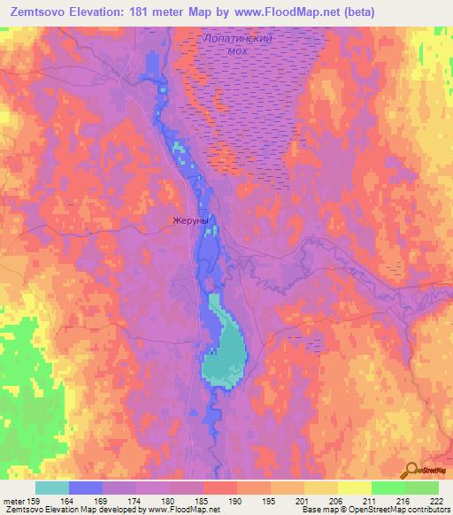 Zemtsovo,Russia Elevation Map