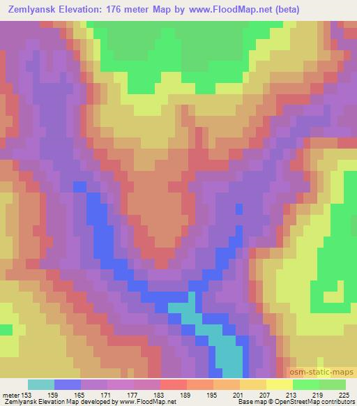 Zemlyansk,Russia Elevation Map