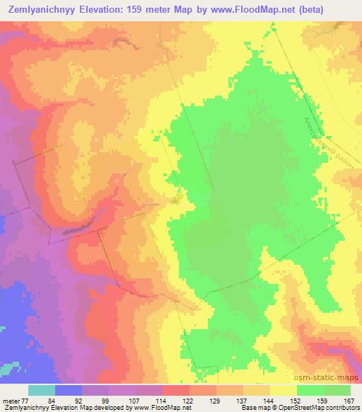 Zemlyanichnyy,Russia Elevation Map