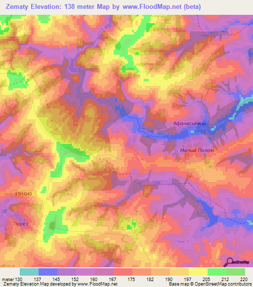 Zematy,Russia Elevation Map