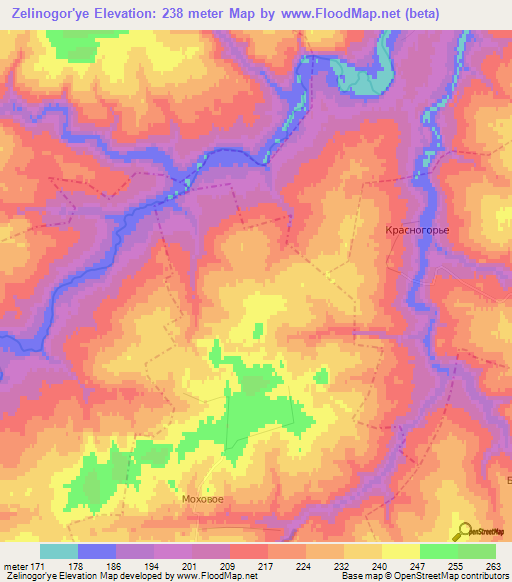 Zelinogor'ye,Russia Elevation Map