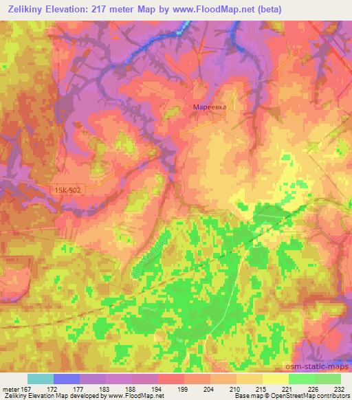 Zelikiny,Russia Elevation Map