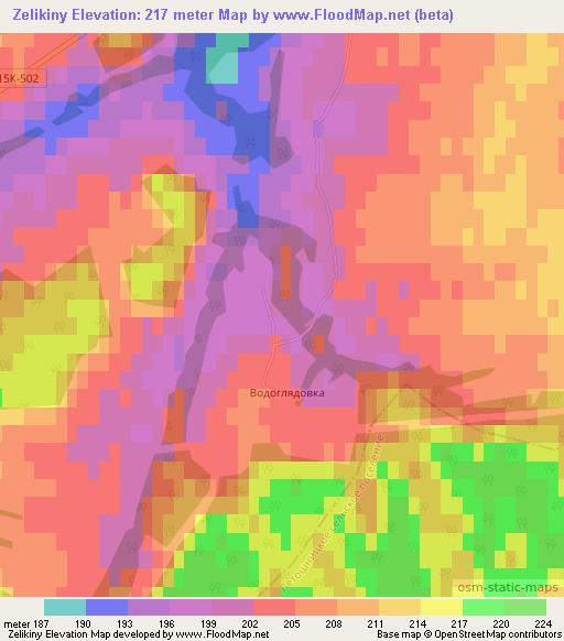 Zelikiny,Russia Elevation Map