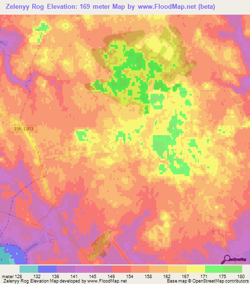 Zelenyy Rog,Russia Elevation Map