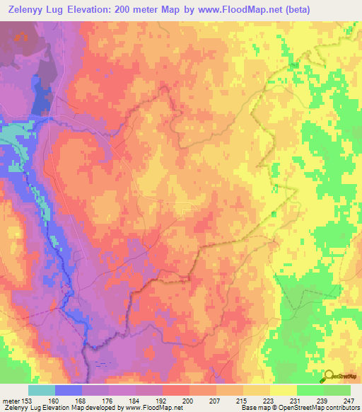 Zelenyy Lug,Russia Elevation Map