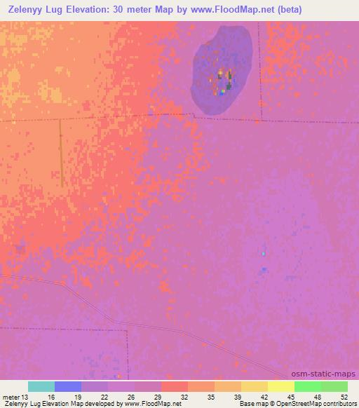 Zelenyy Lug,Russia Elevation Map