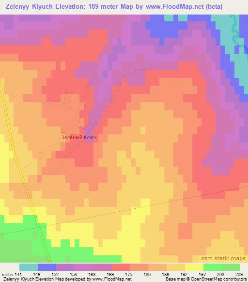 Zelenyy Klyuch,Russia Elevation Map