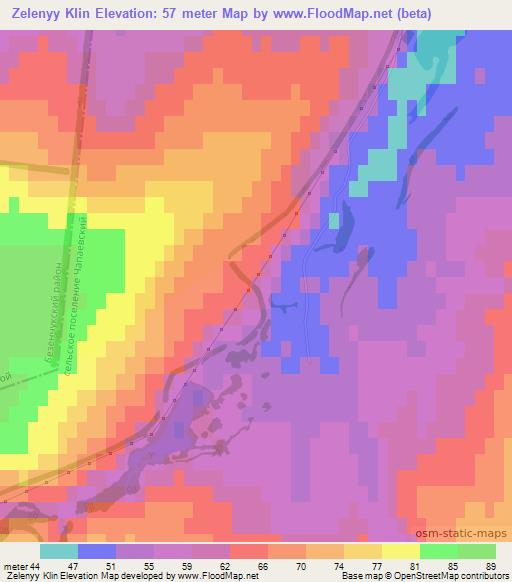 Zelenyy Klin,Russia Elevation Map