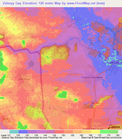 Zelenyy Gay,Russia Elevation Map